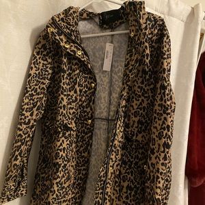 Jcrew leopard print raincoat